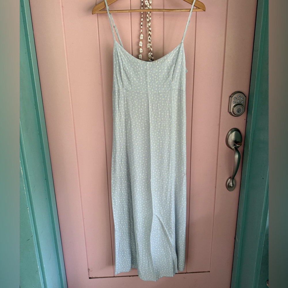 Brandy Melville Light Blue Maxi Dress with Spaghetti Straps